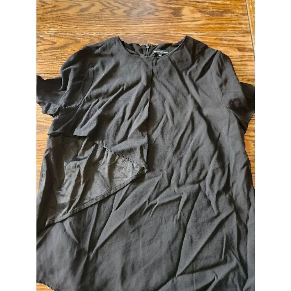 Universal standard black drape front blouse sz XS (10-12)
